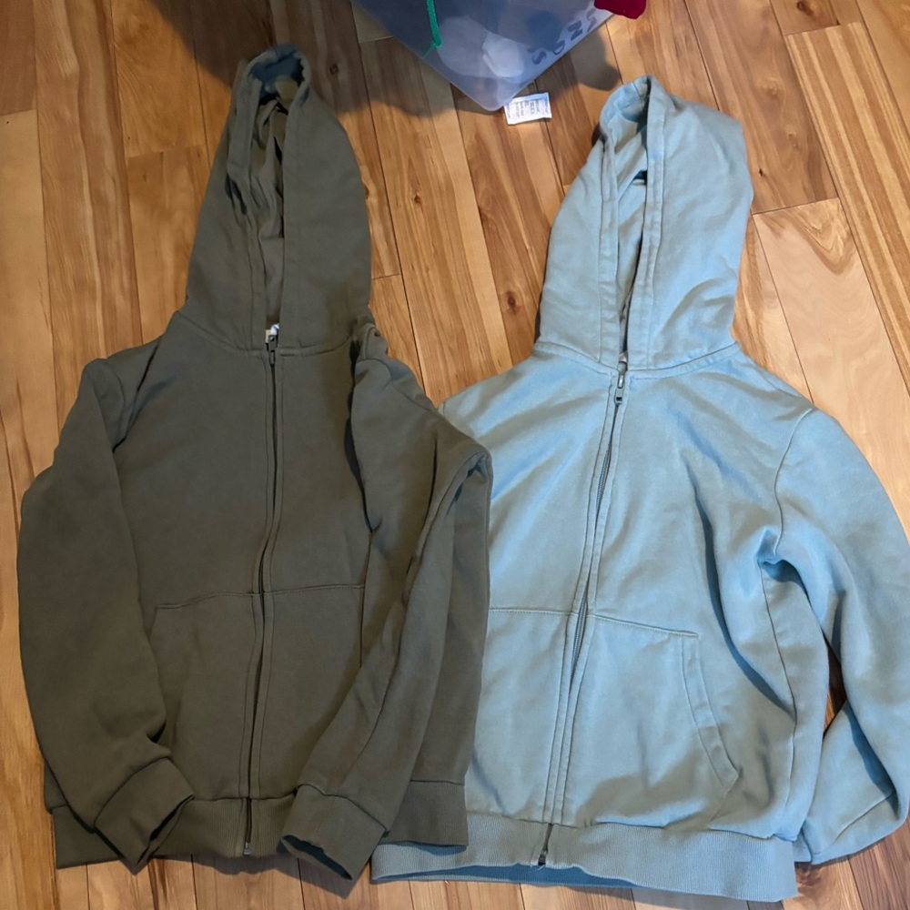 H&M Kids' Hoodies - Olive Green and Light Blue